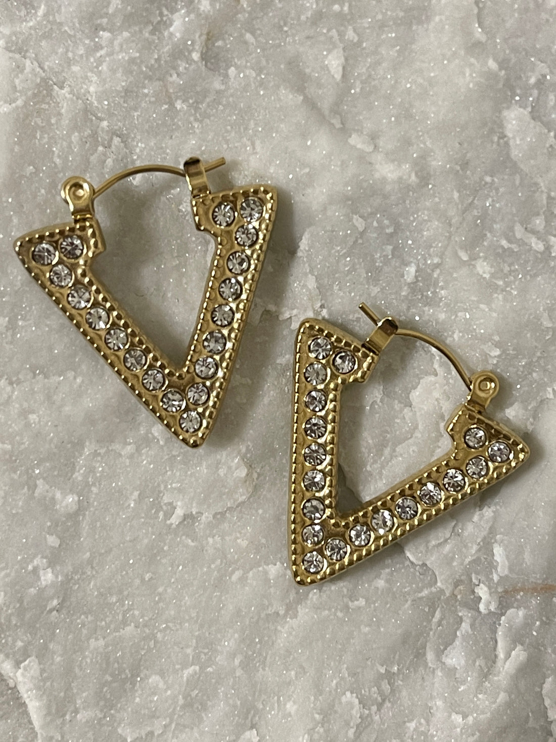 Luminous triangle earrings