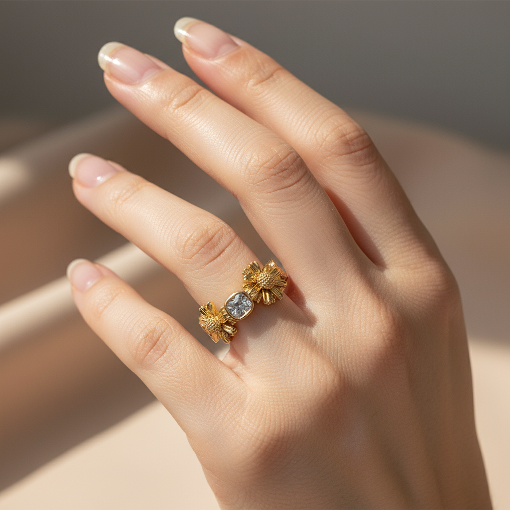 Golden Daisy Ring