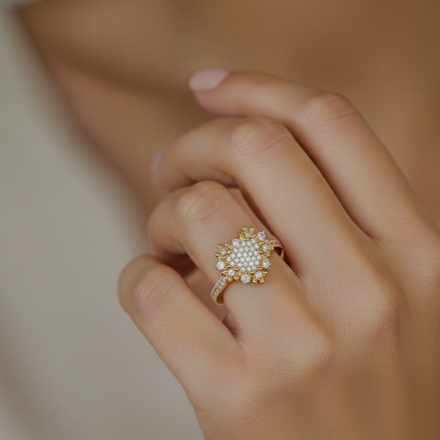 Golden Heart Bloom Ring