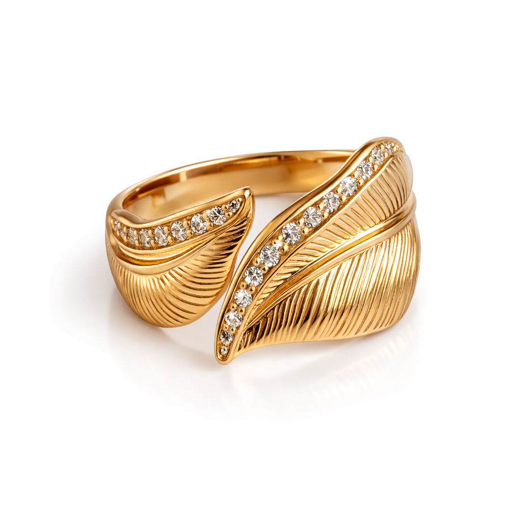 Rosé Leaf Grace Ring