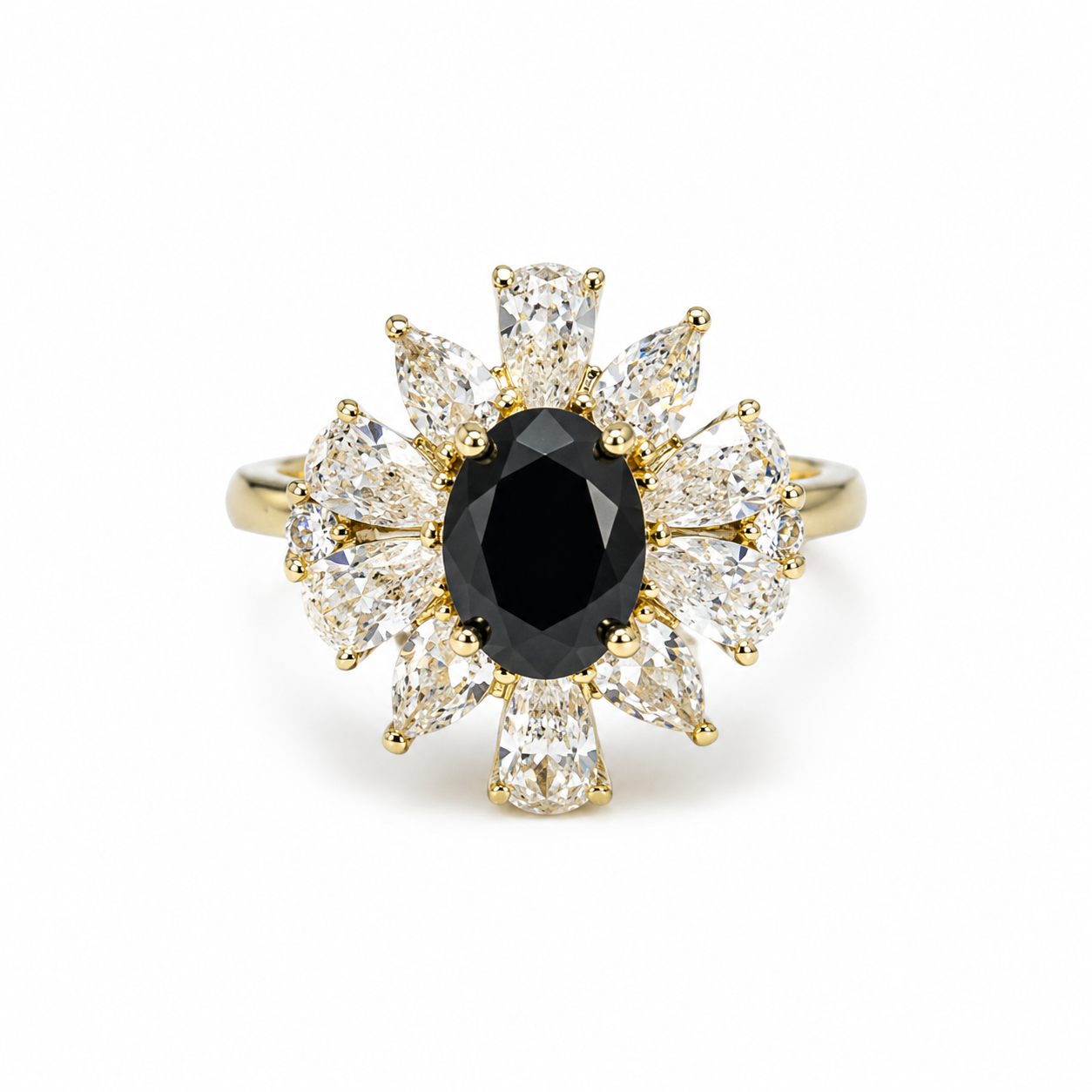 Noir Blossom Ring