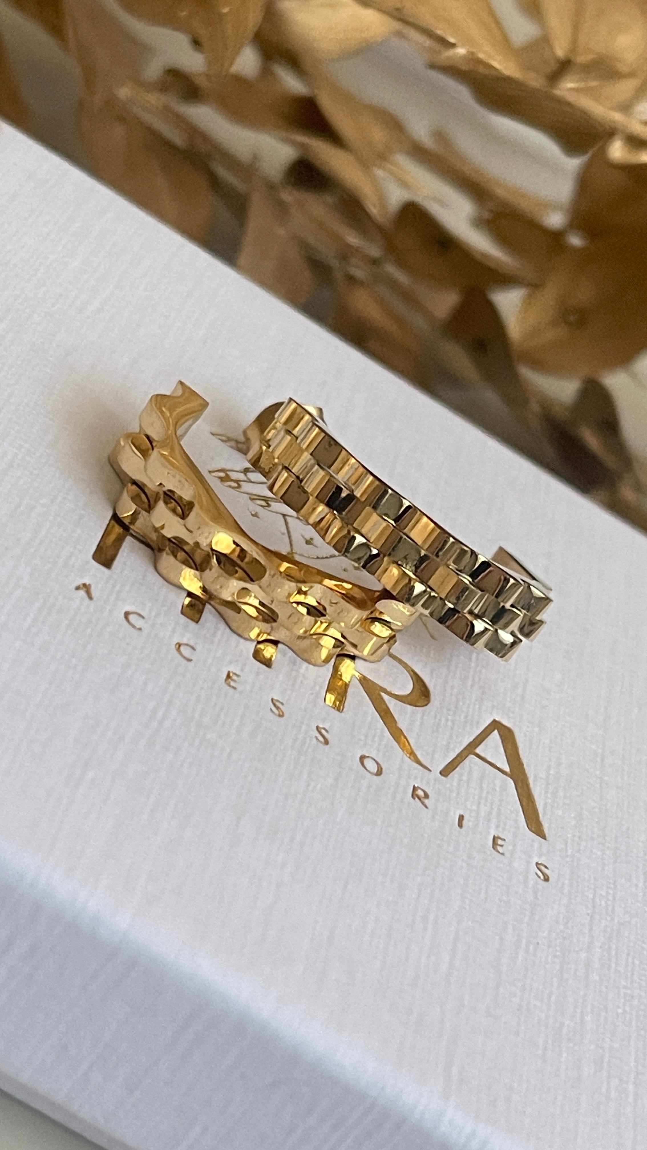 Golden Mosaic Band Ohrringe