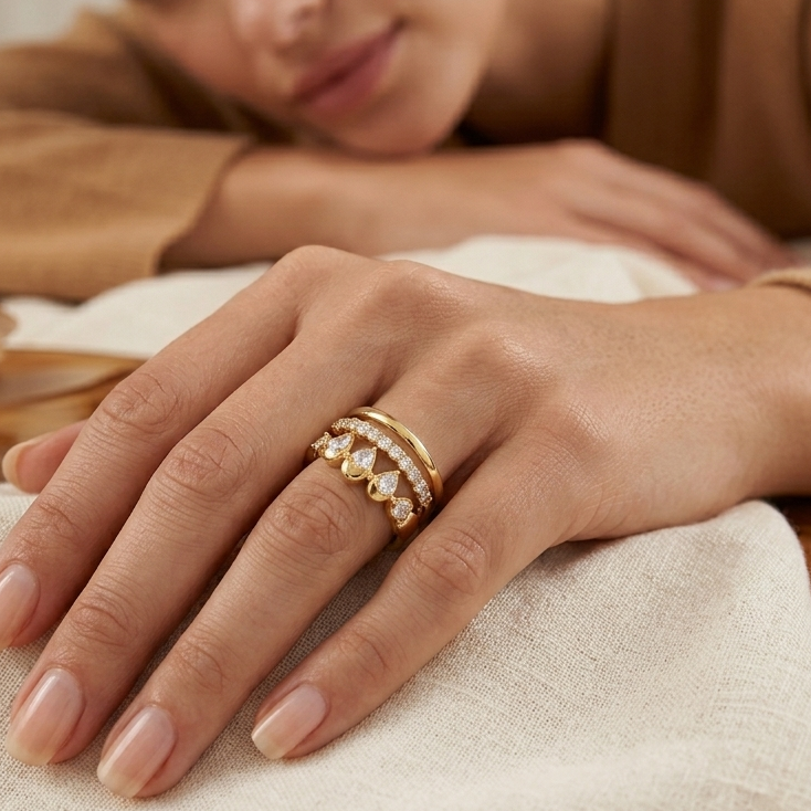 Triple Crown Glam Ring