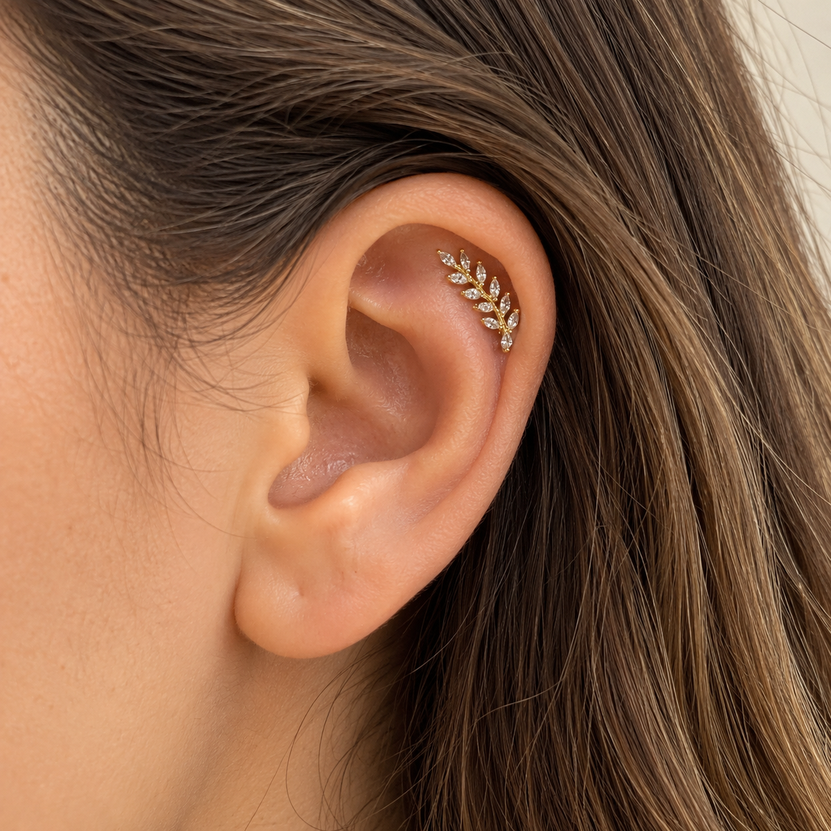 Crystal Leaf Piercing