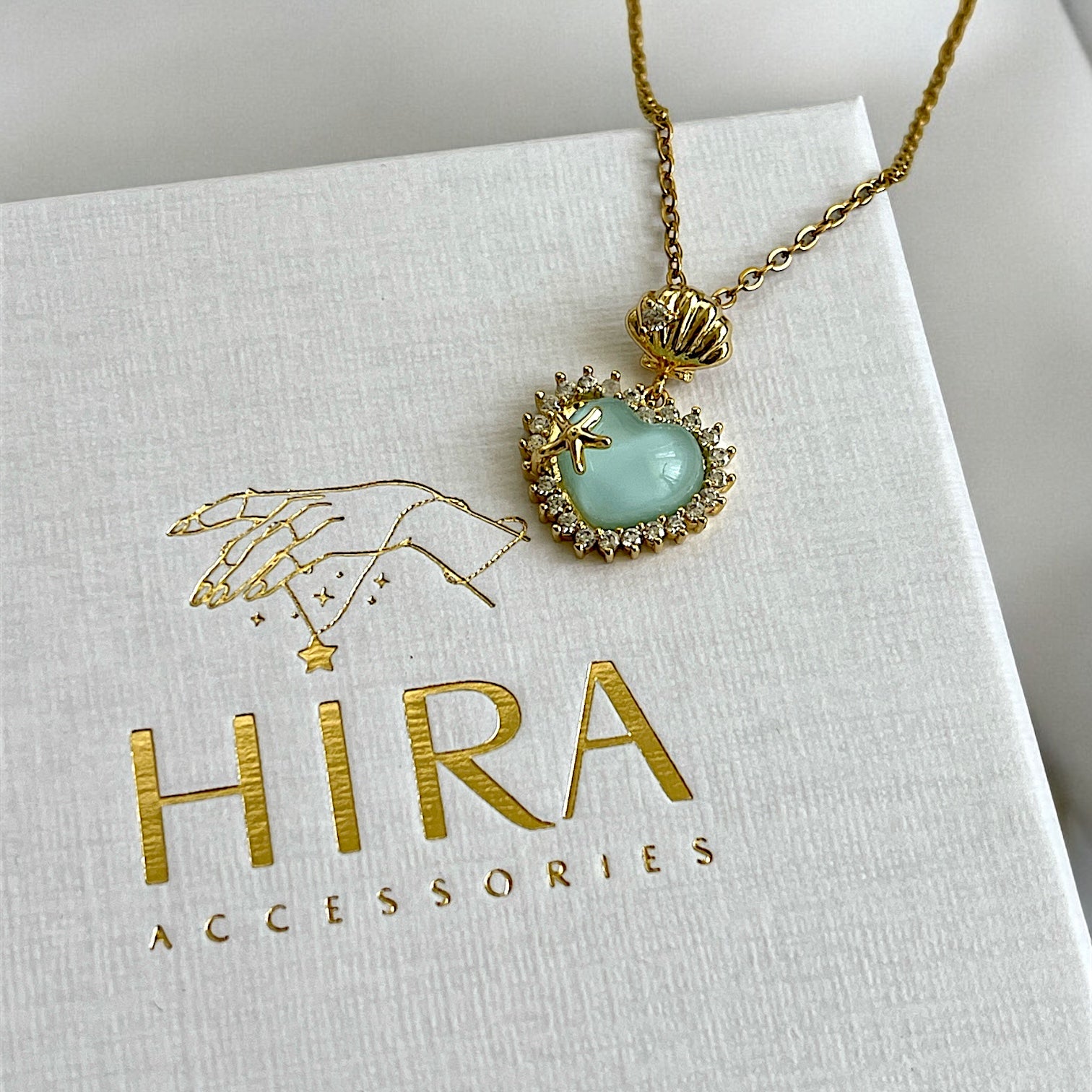 Aqua Sea Heart Kette