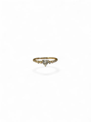 Golden Heart Crown Ring