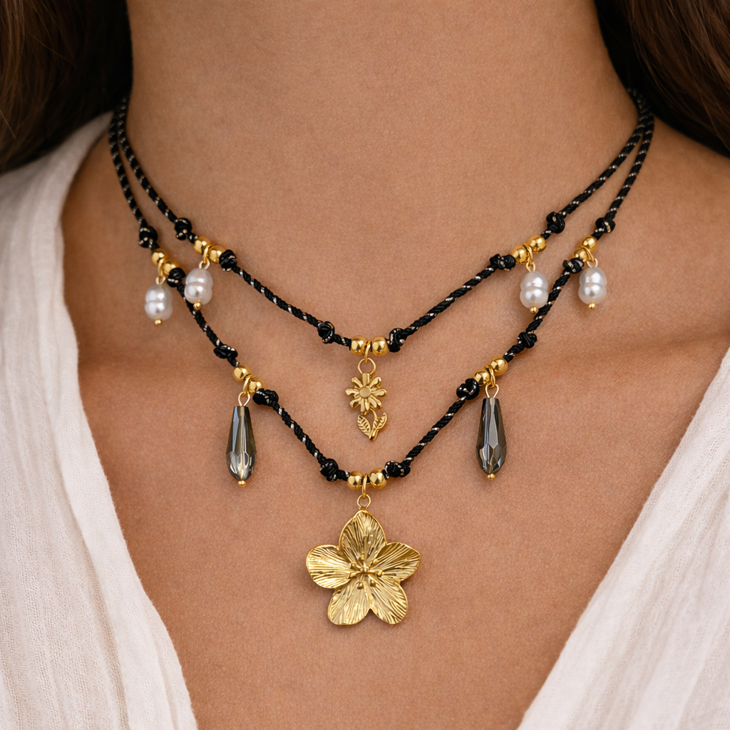 Golden Blossom Layer Kette