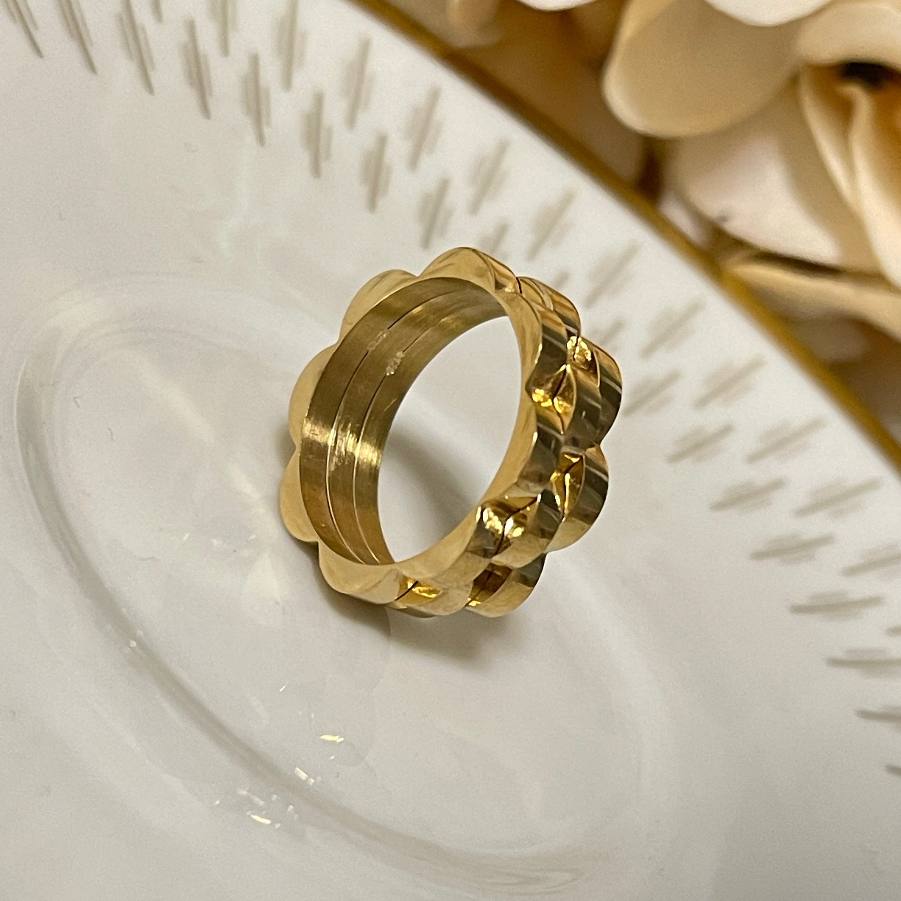 Golden Mosaic Band Ring