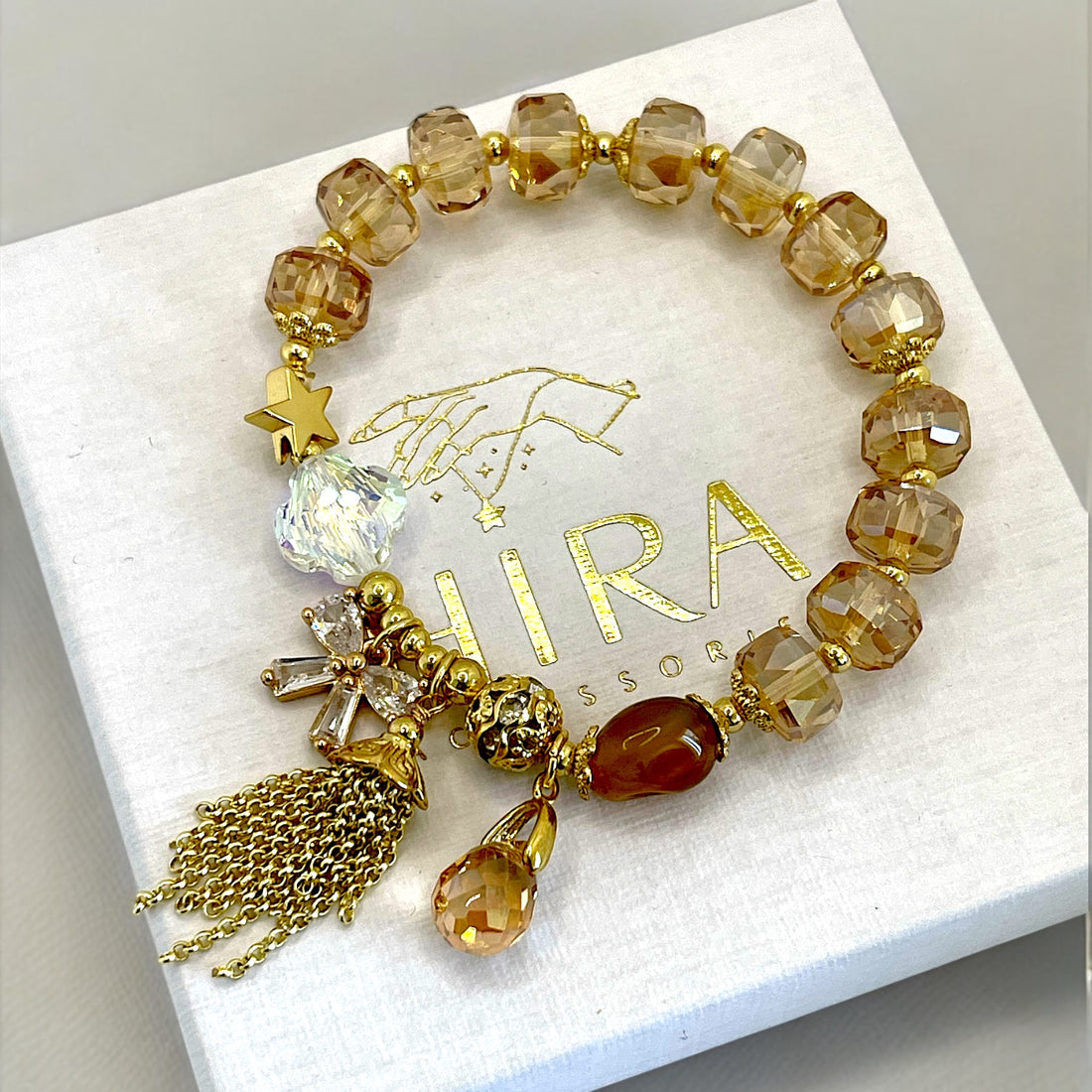 Golden Glow Charm Armband