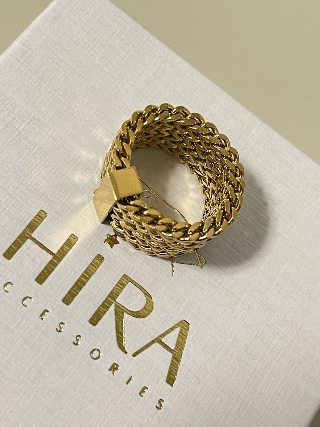 Golden Mesh Ring