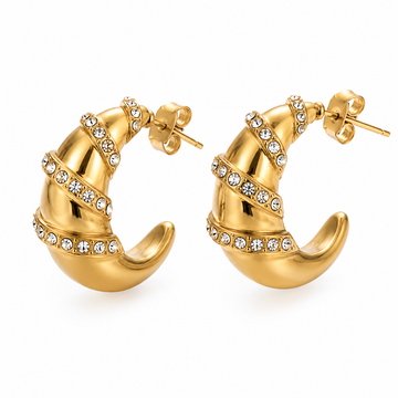 Crystal Twist Hoops