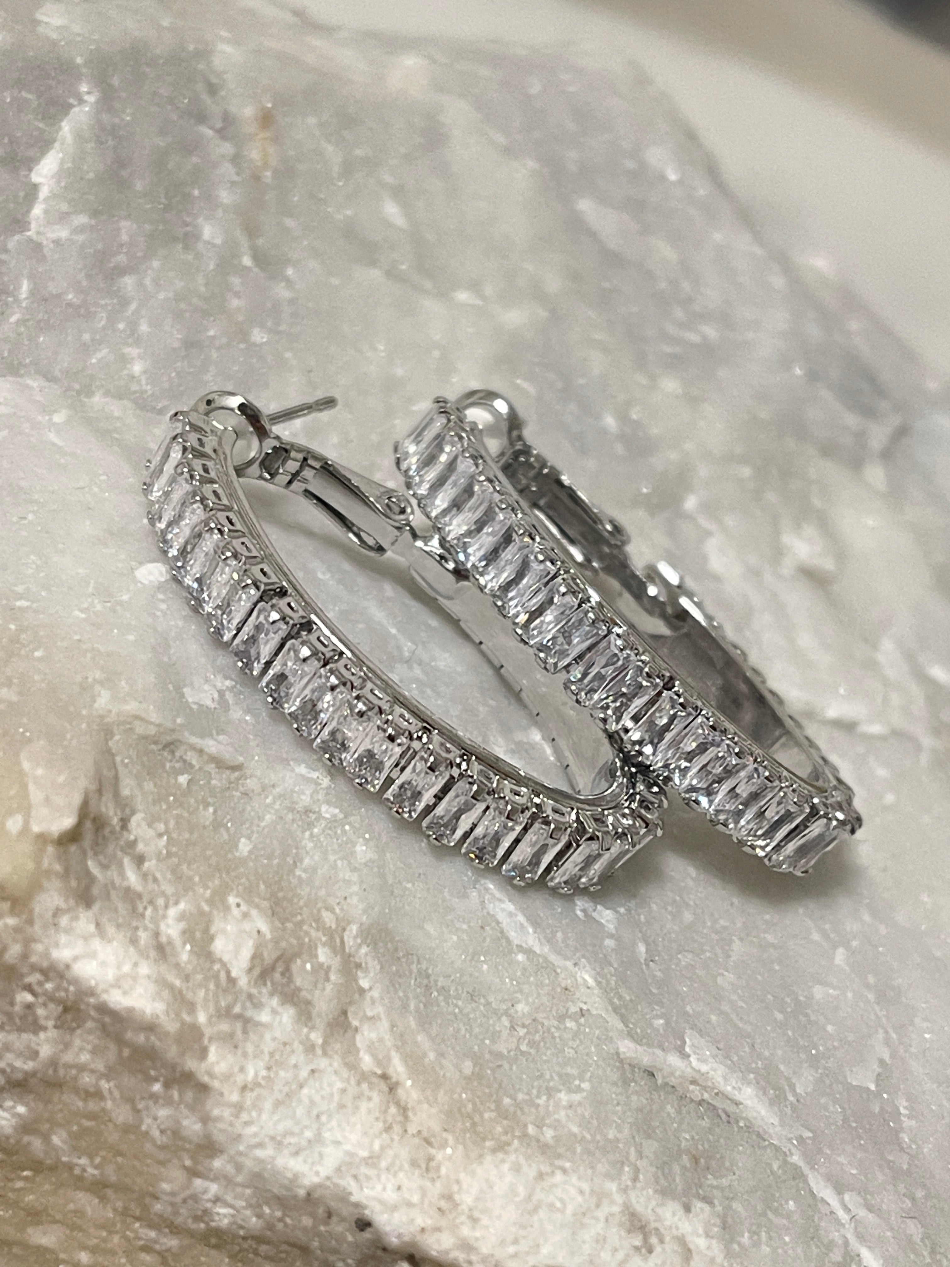 Oval Baguette Ohrringe