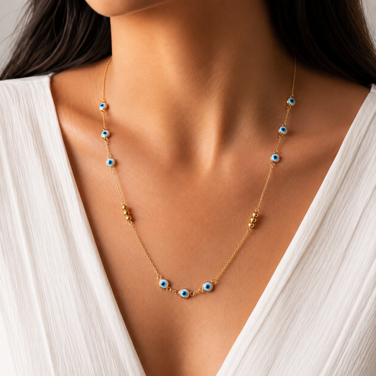Blue Nazar Glow Kette