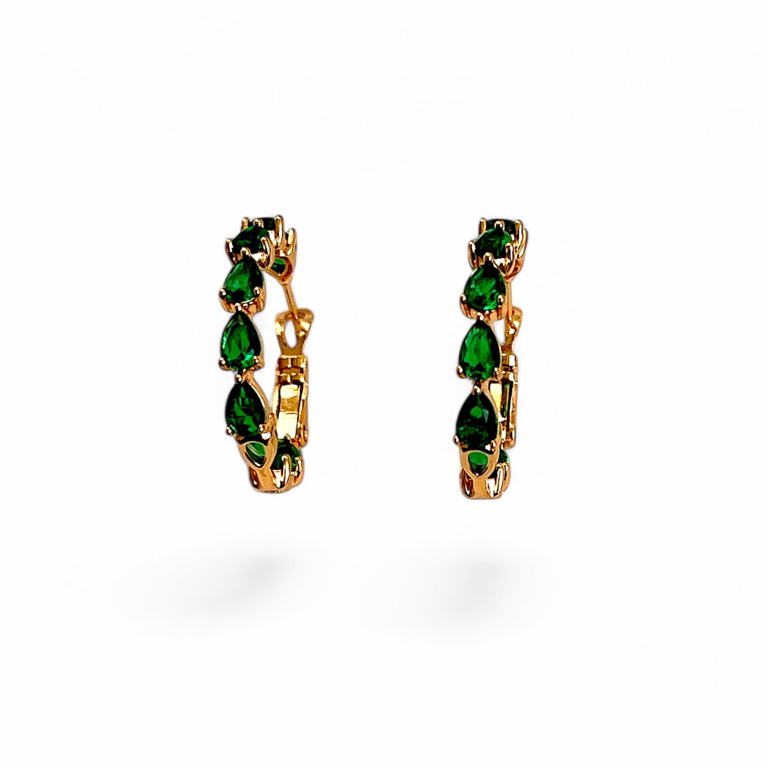 Green Sparkle Hoops