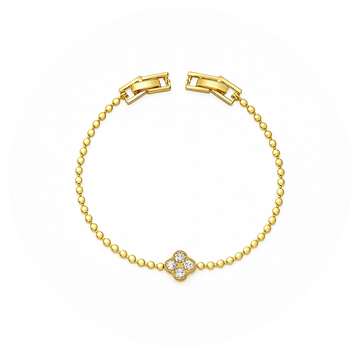 Golden Sparkle Clover Armband
