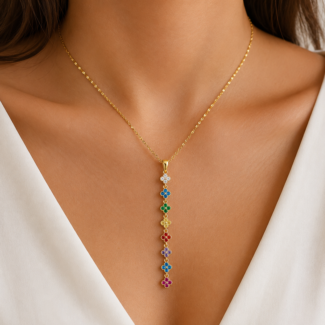 Rainbow Clover Cascade Kette