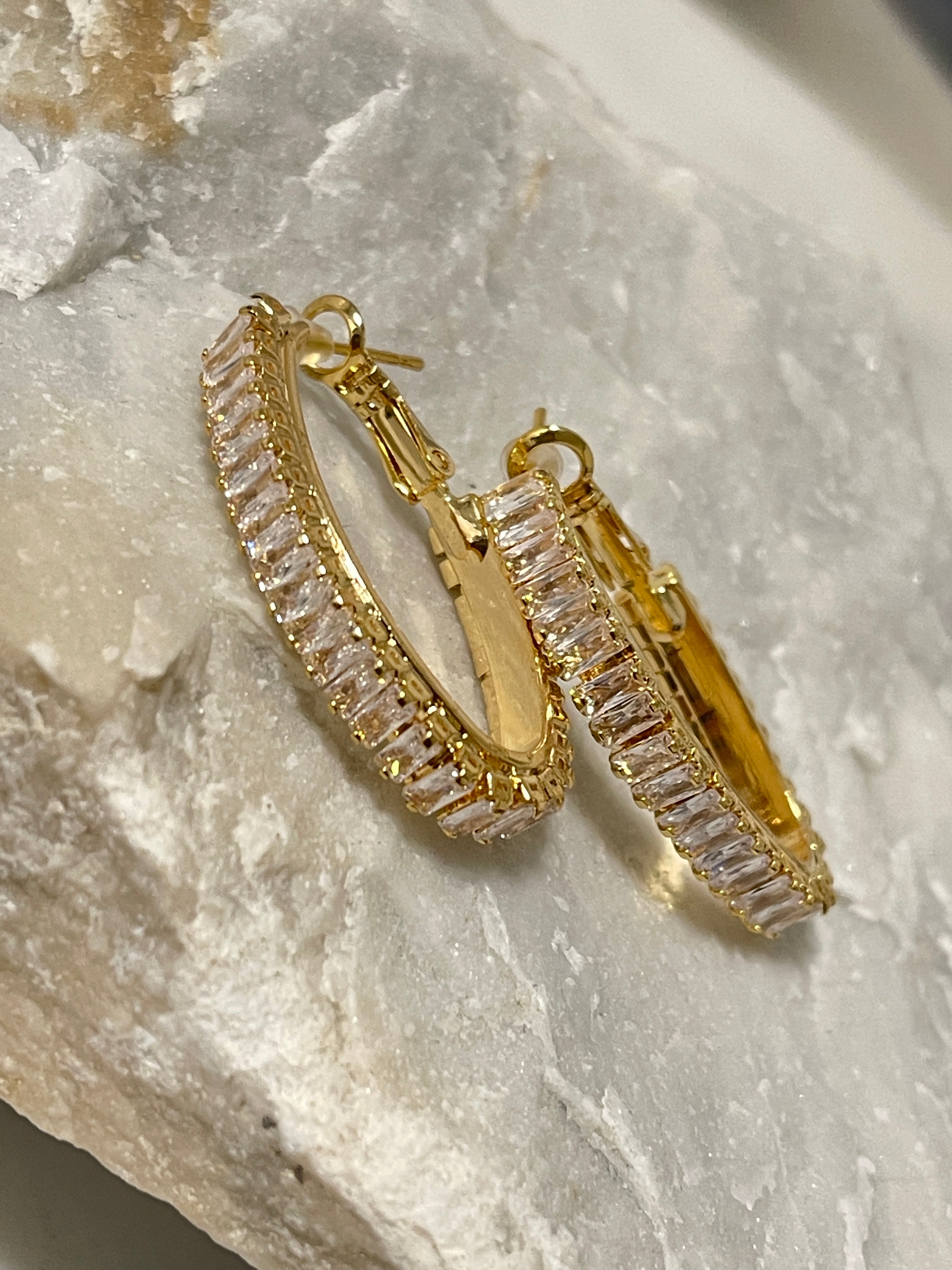 Oval Baguette Ohrringe