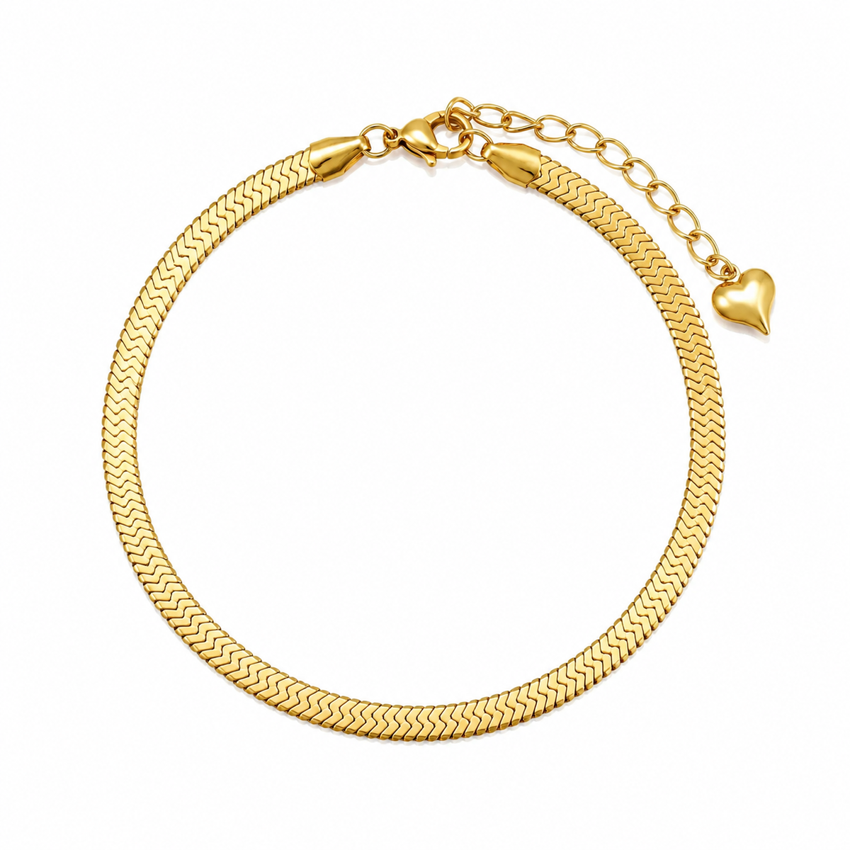 Snake Armband mit Herzanhänger
