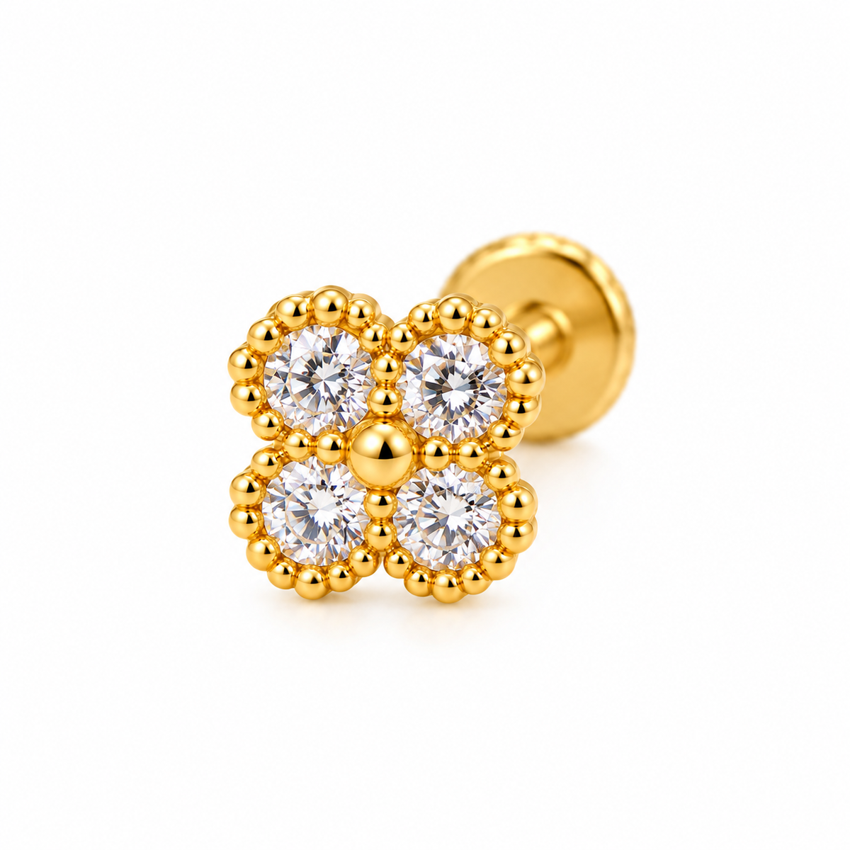 Crystal Clover Helix Piercing