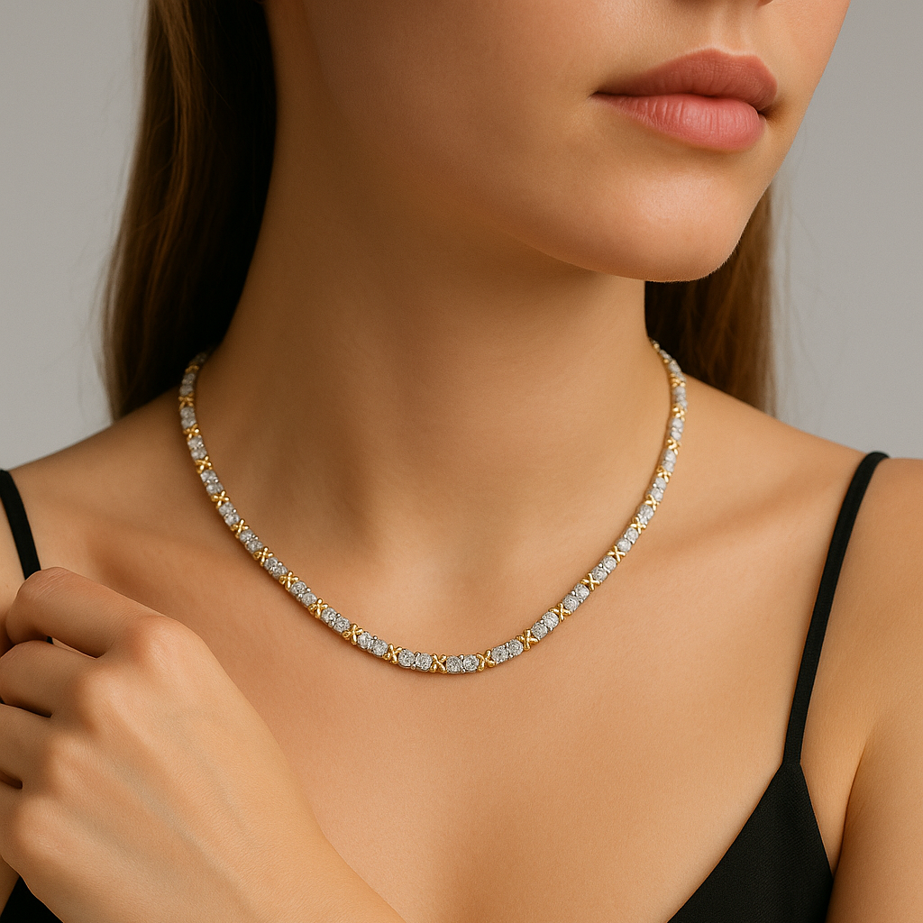 Golden X Sparkle Kette