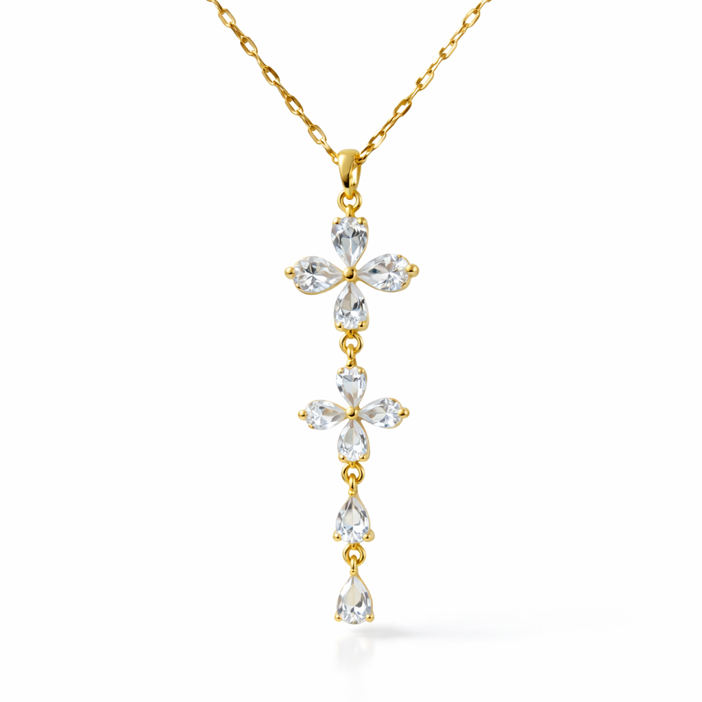 Golden Blossom Drop Kette