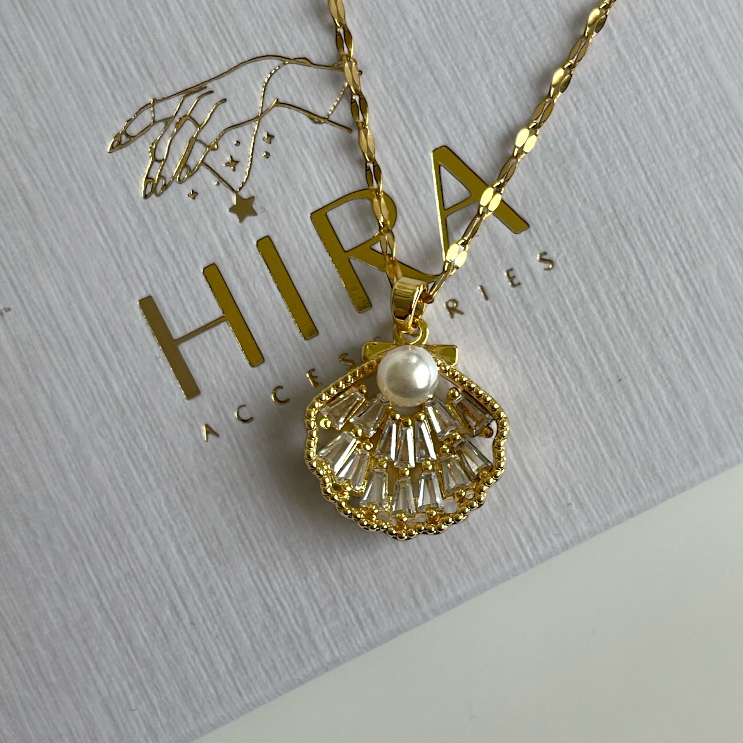 Golden Shell Pearl Kette