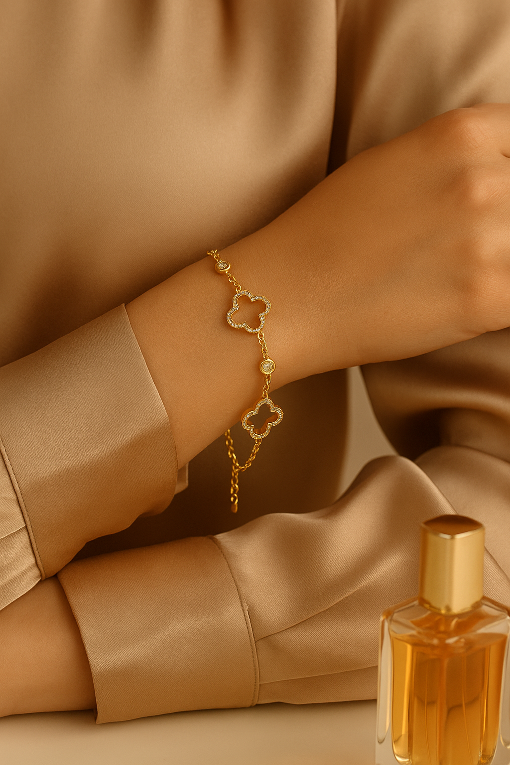 Golden Clover Glamour Armband