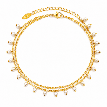 Pearl Glow Doppelreihige Fußkette