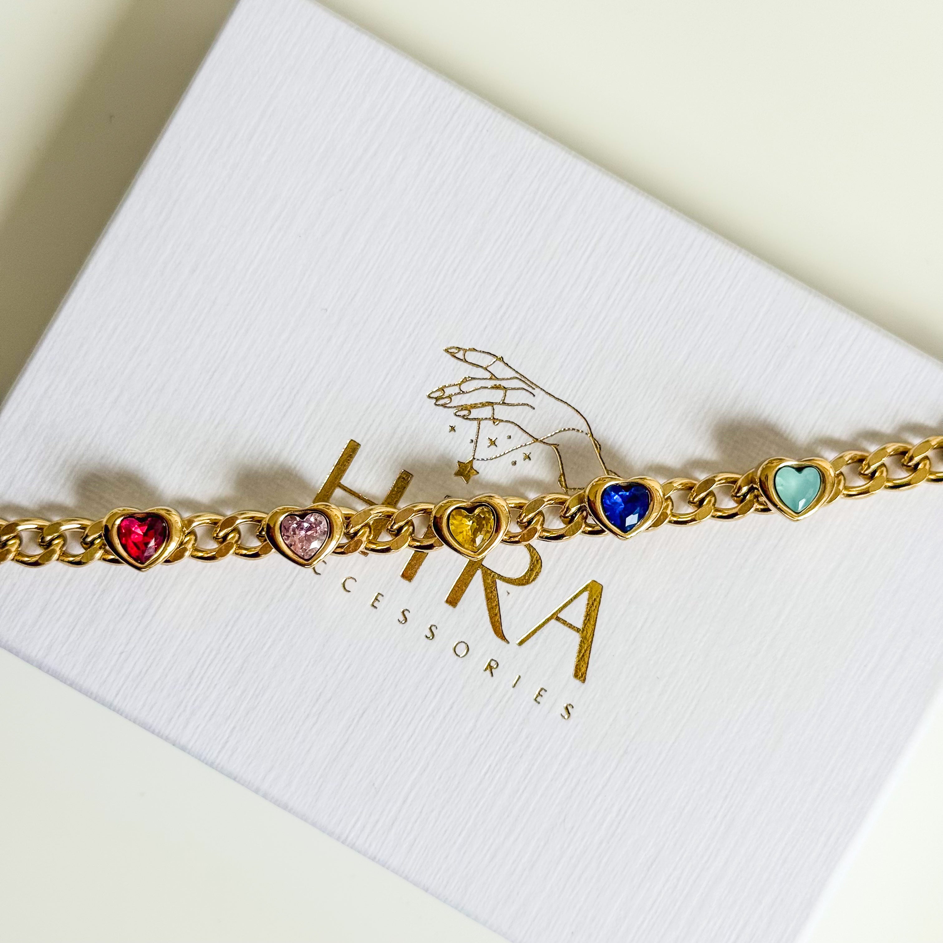 Rainbow Hearts Armband