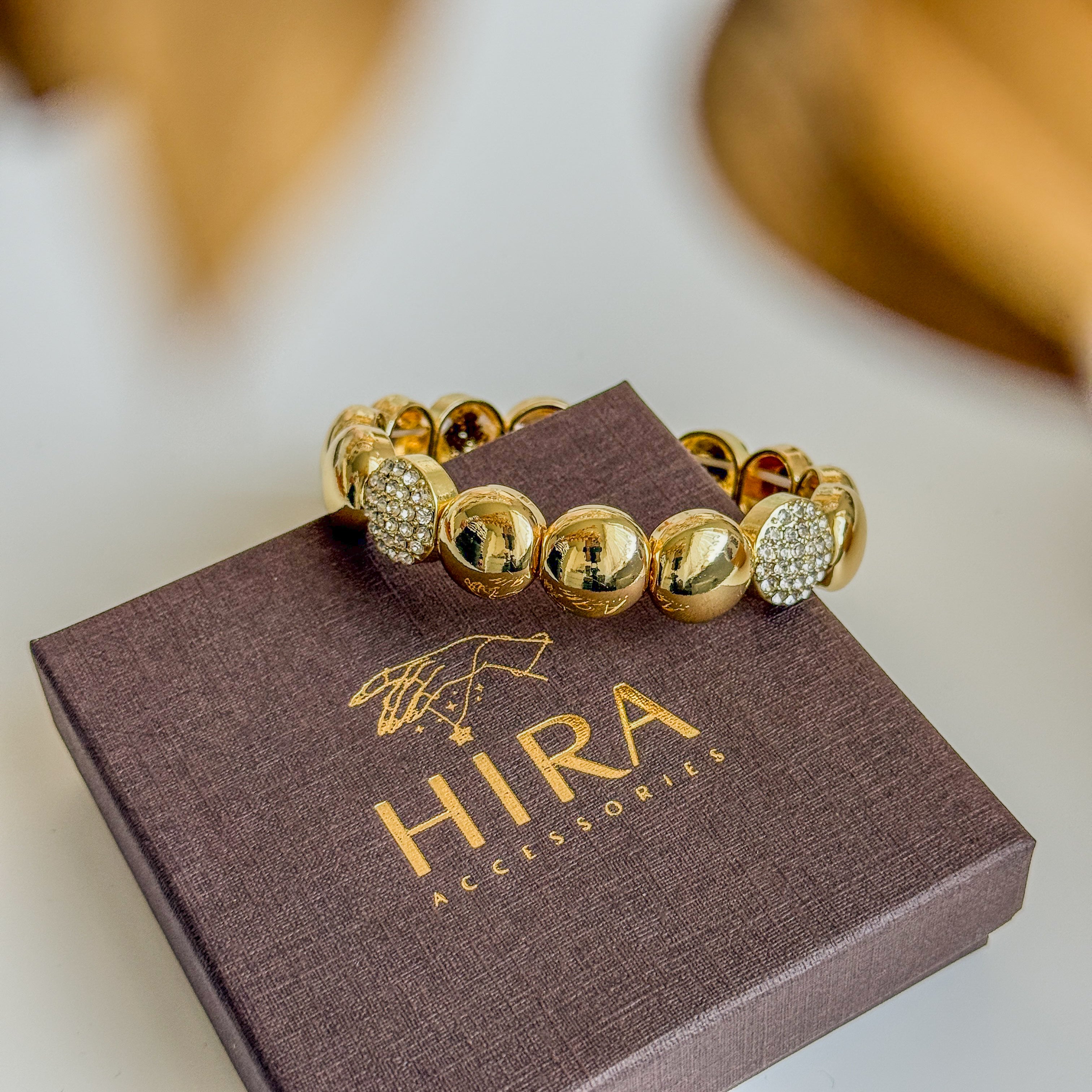 Golden Sphere Glow Armband