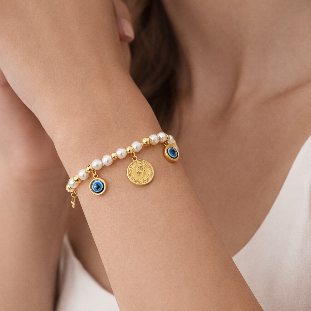 Ceyrek Pearl Nazar Armband
