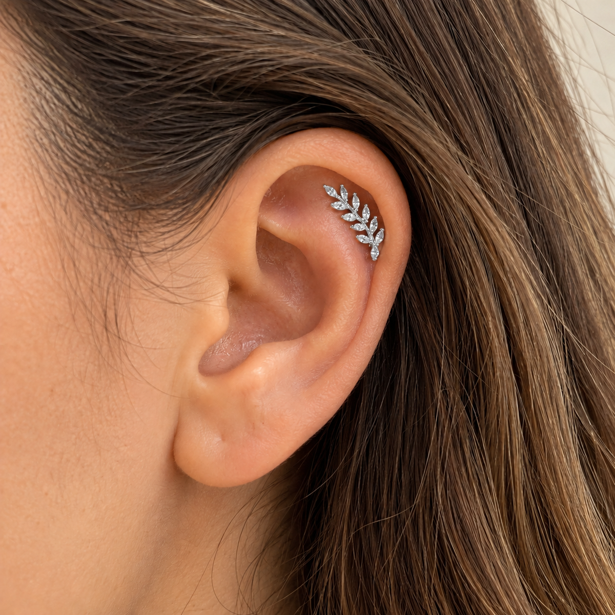 Crystal Leaf Piercing