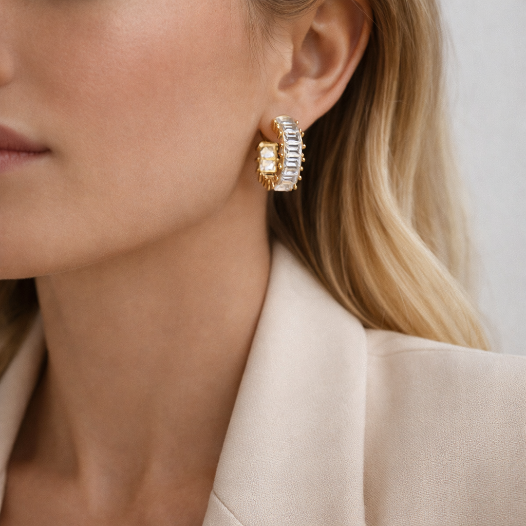 Lumière Baguette Hoop Ohrringe