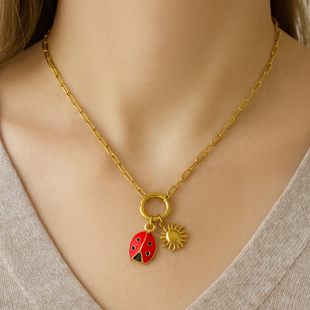 Marienkäfer Glück Charm Kette