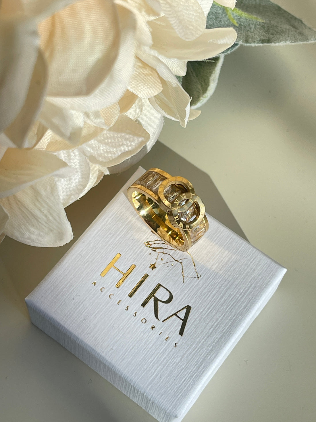 Golden Roman Charm Ring