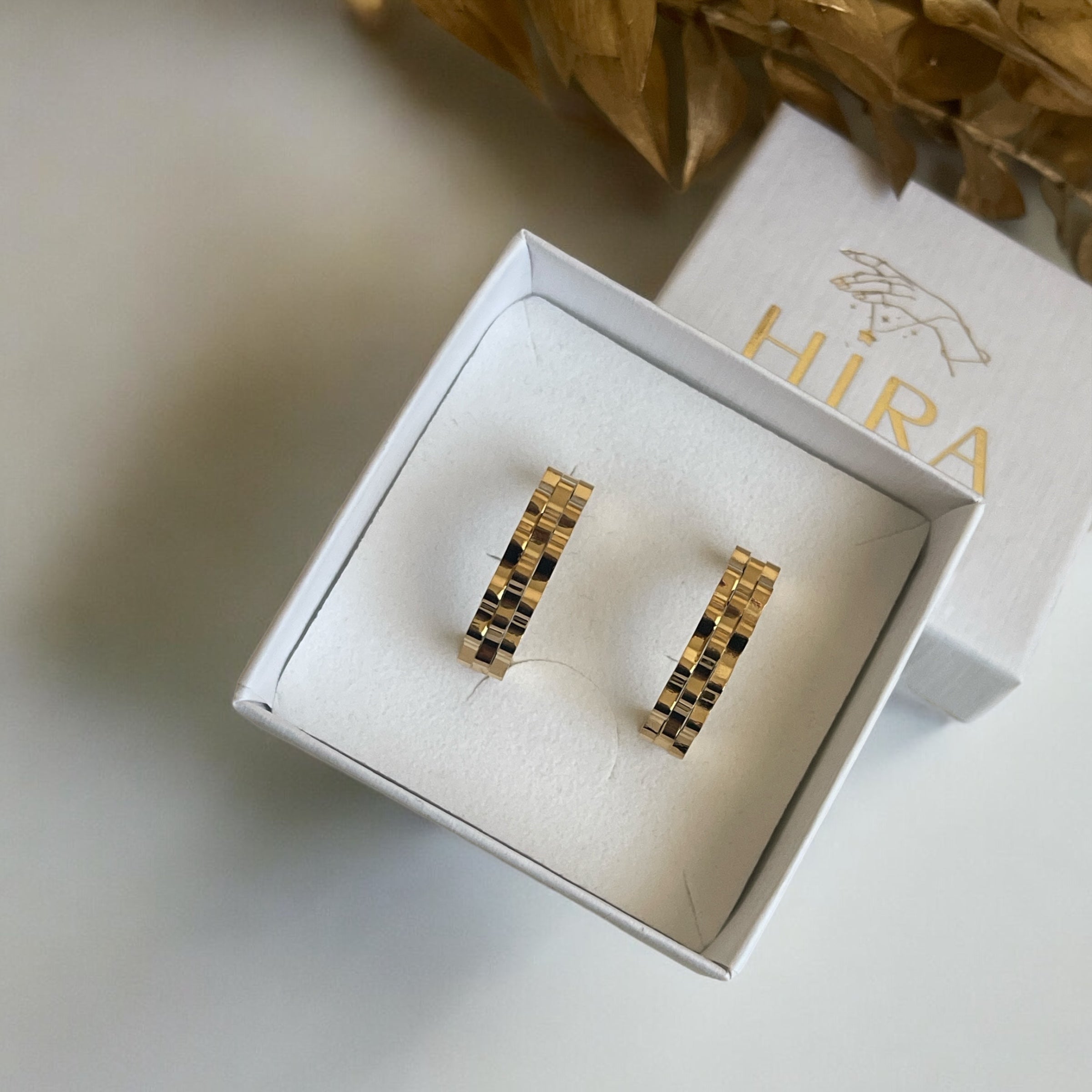 Golden Mosaic Band Ohrringe