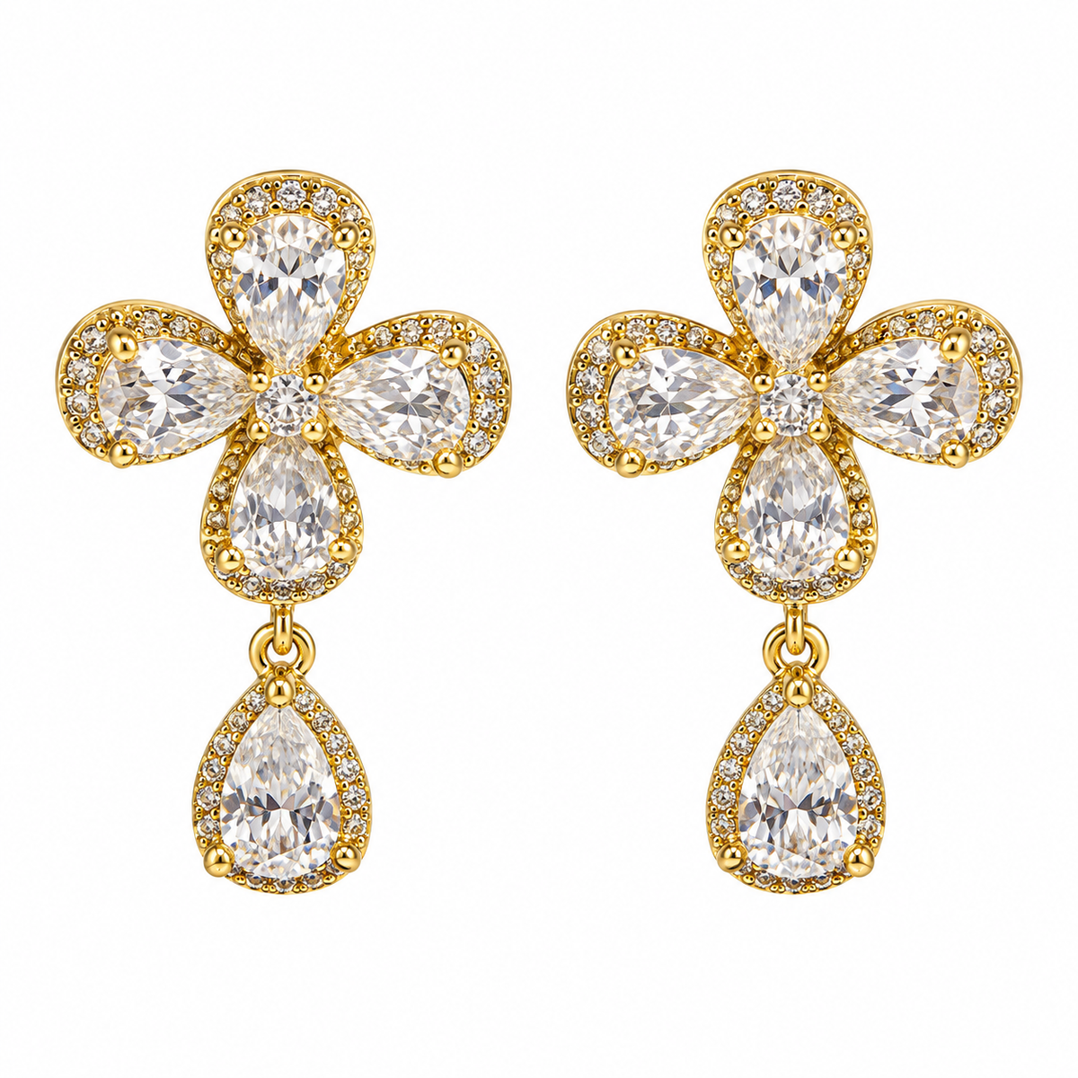 Golden Clover Drop Ohrringe