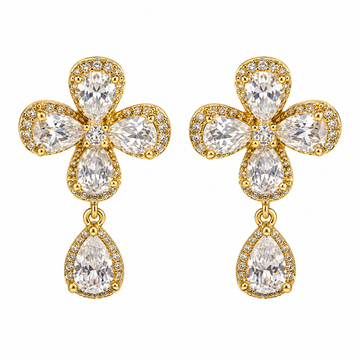 Golden Clover Drop Ohrringe