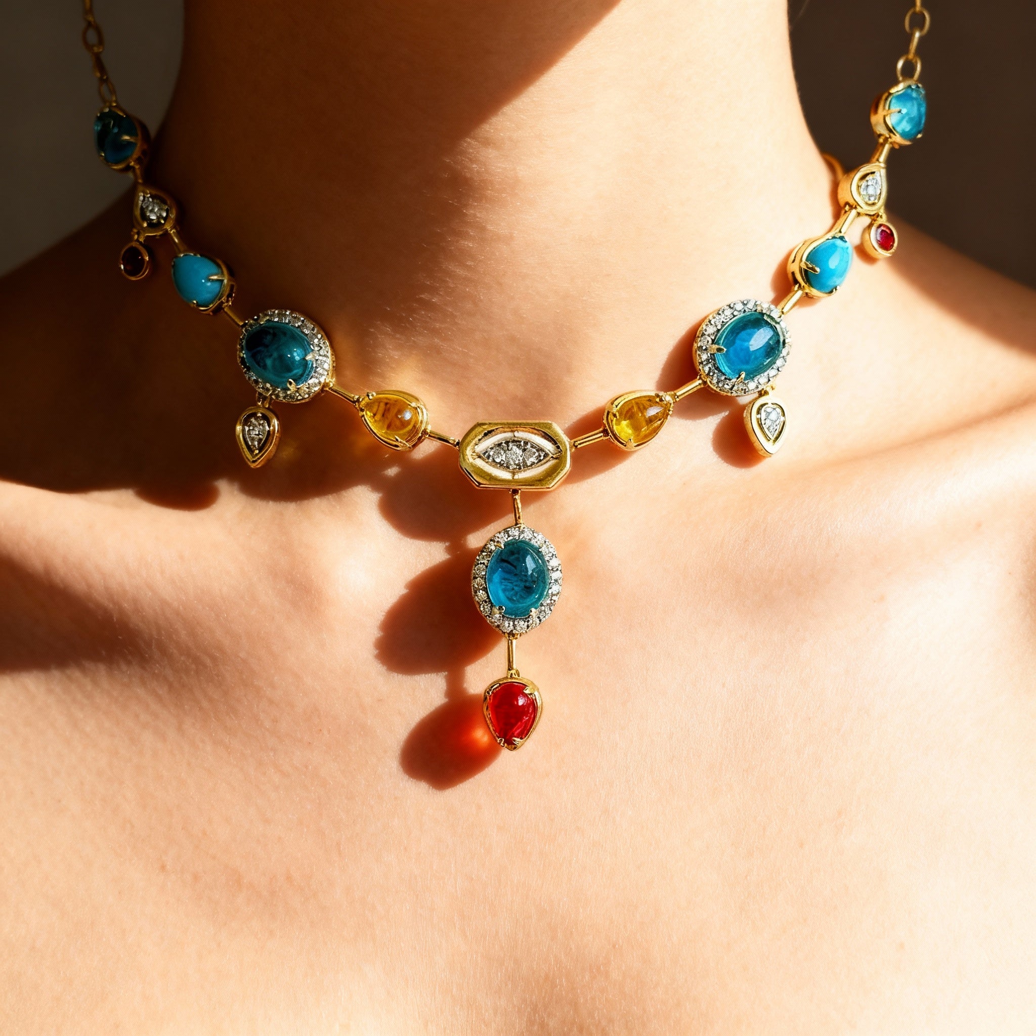 Rainbow Gemstone Glamour Kette