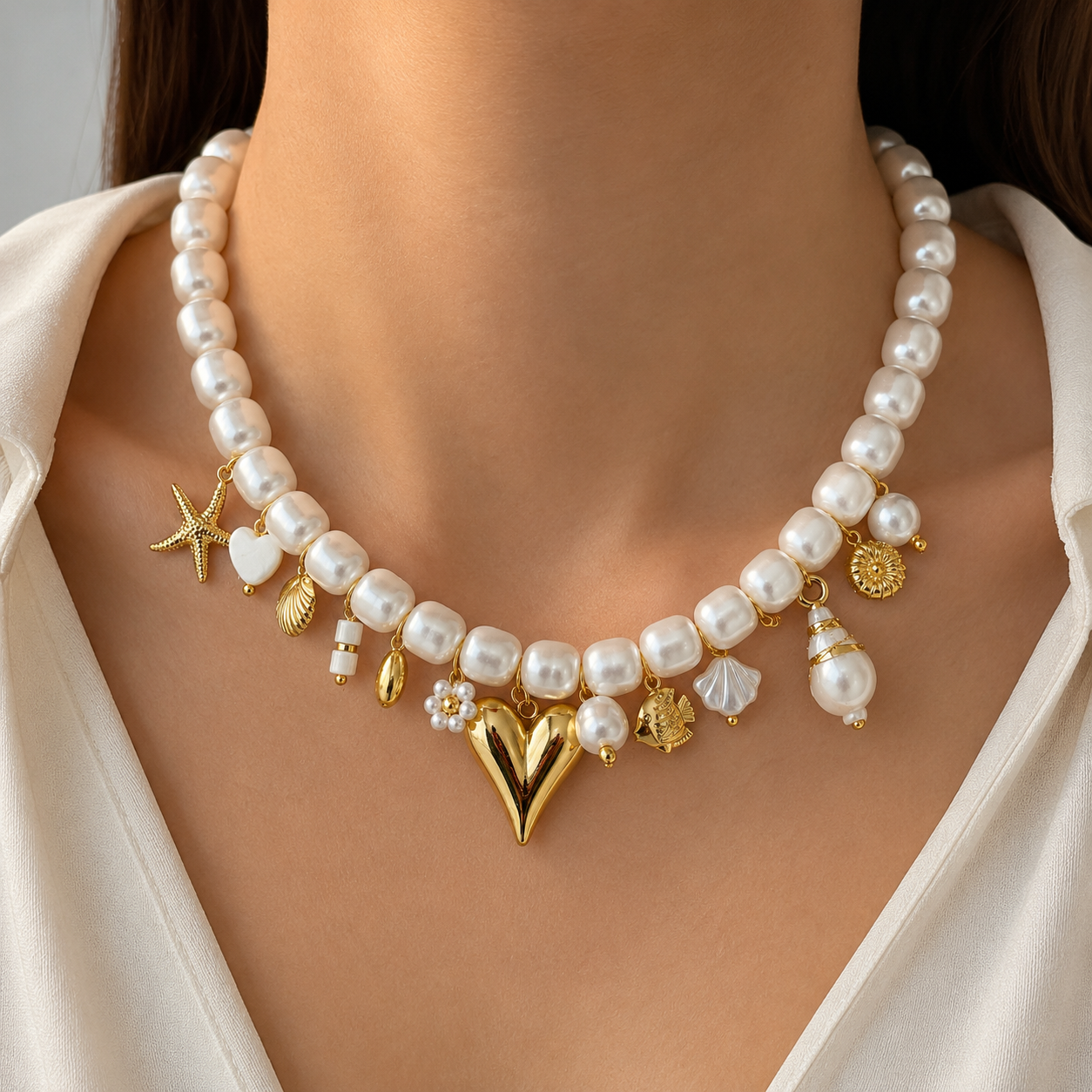 Golden Ocean Pearl Kette