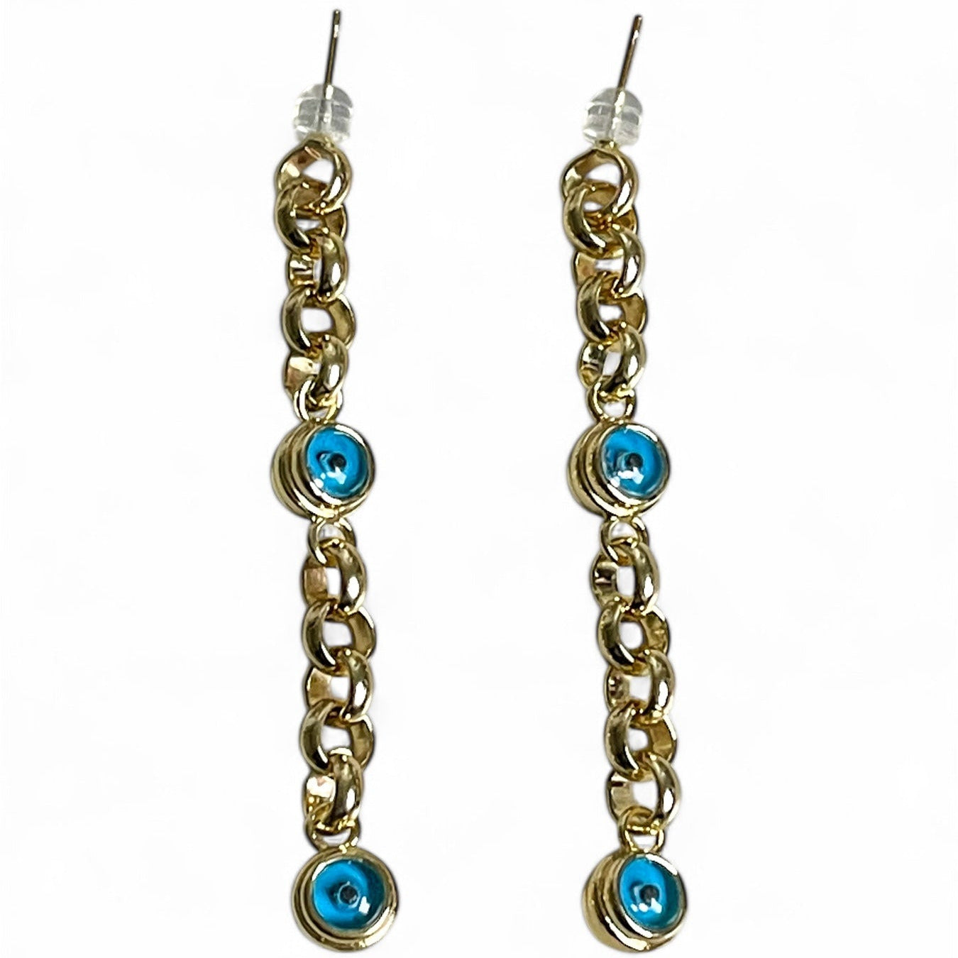 Lange Nazar Chain Ohrringe