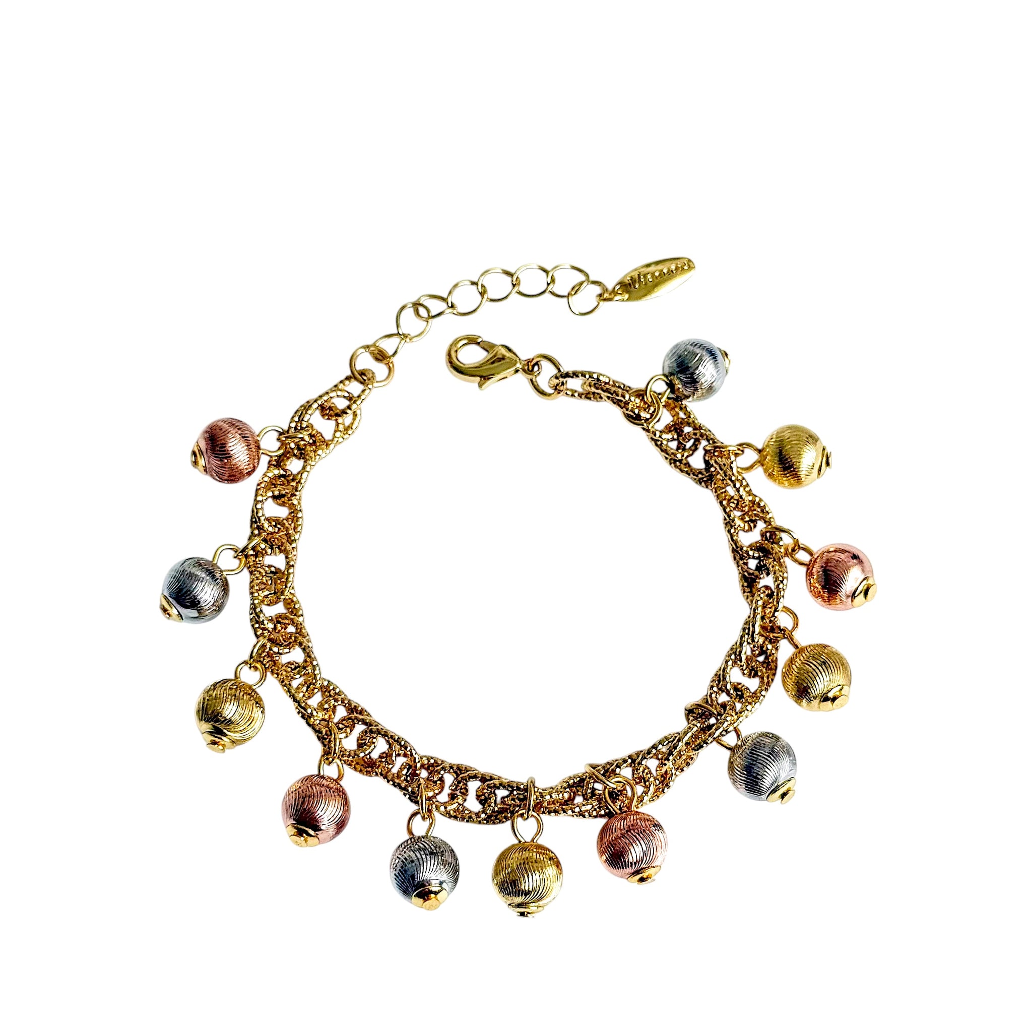 Tricolor Bell Charm Armband