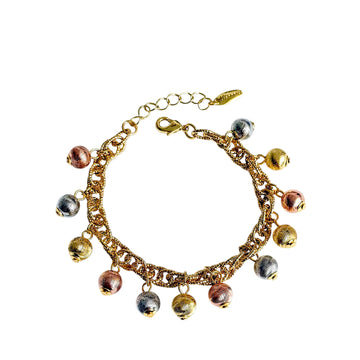 Tricolor Bell Charm Armband