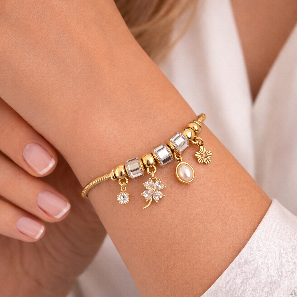 Golden Memories Charm Armband