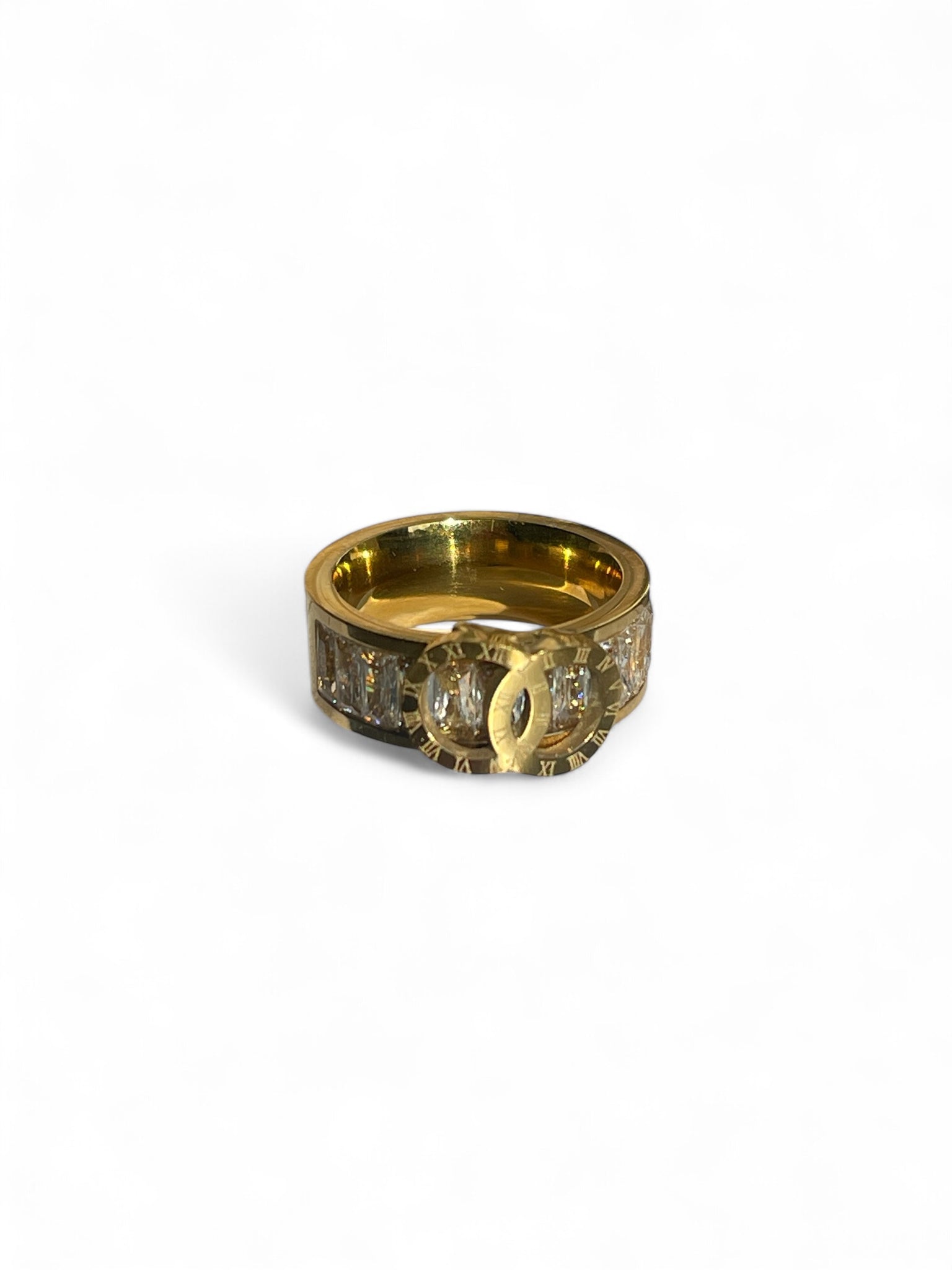 Golden Roman Charm Ring