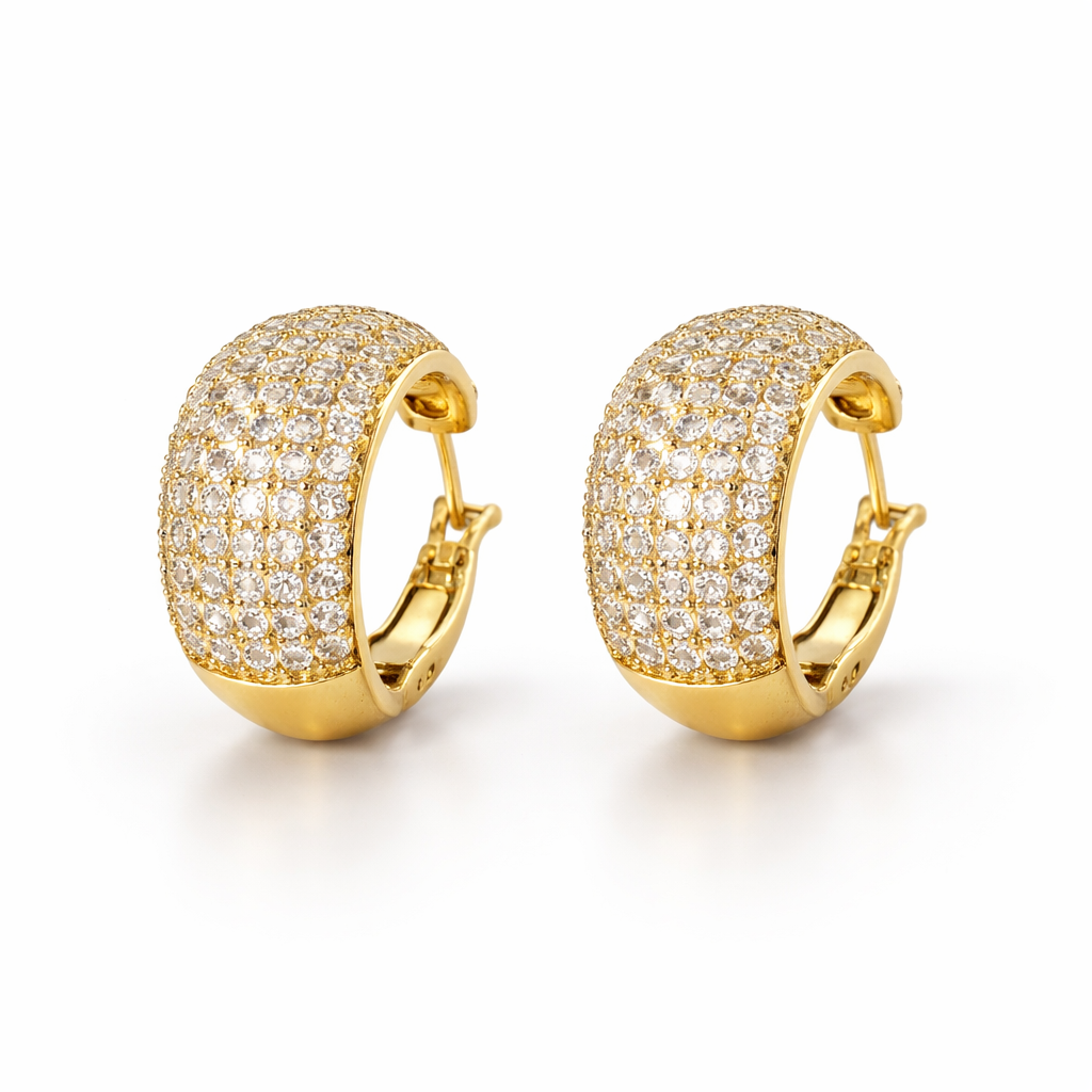 Golden Radiance Pavé Hoops