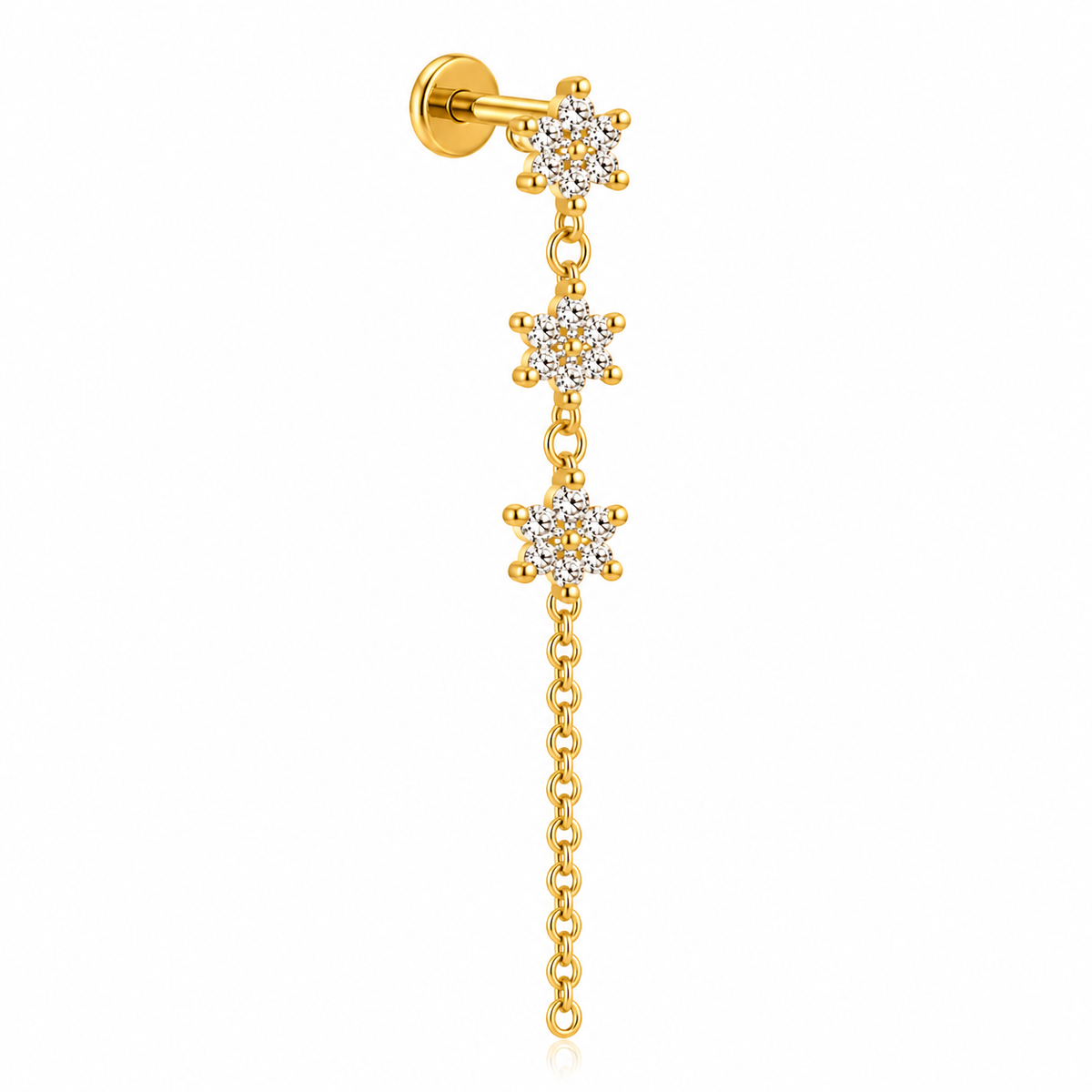 Crystal Blossom Chain Piercing
