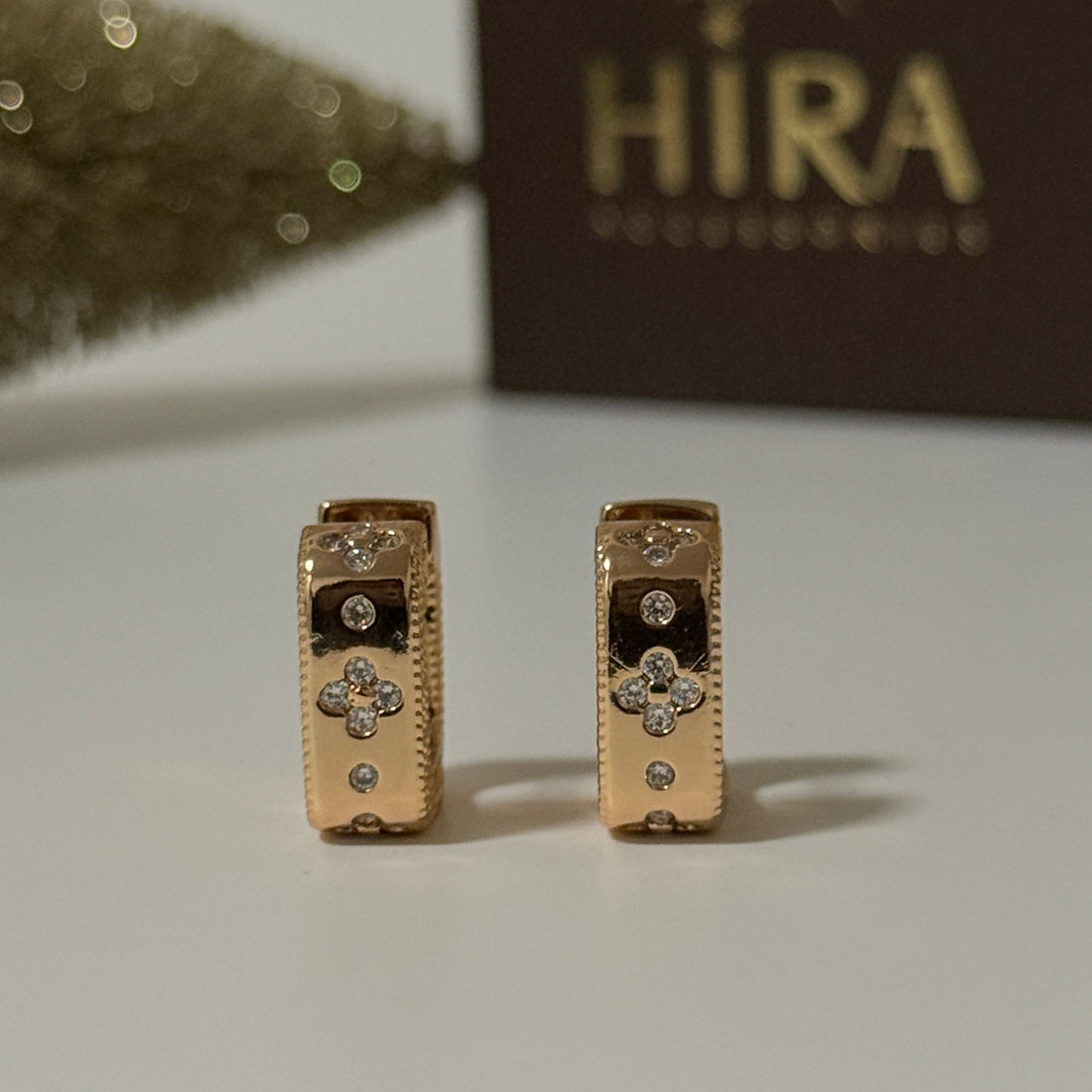 Roségold Clover Shine Ohrringe