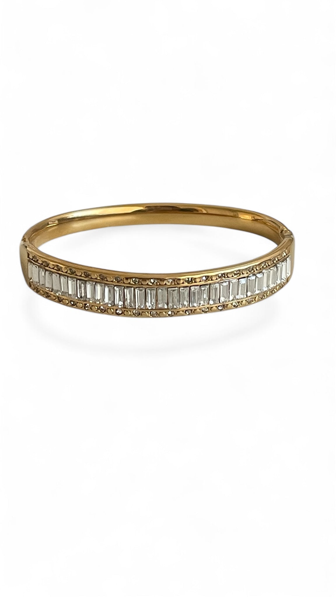 Golden Crystal Baguette Armreif