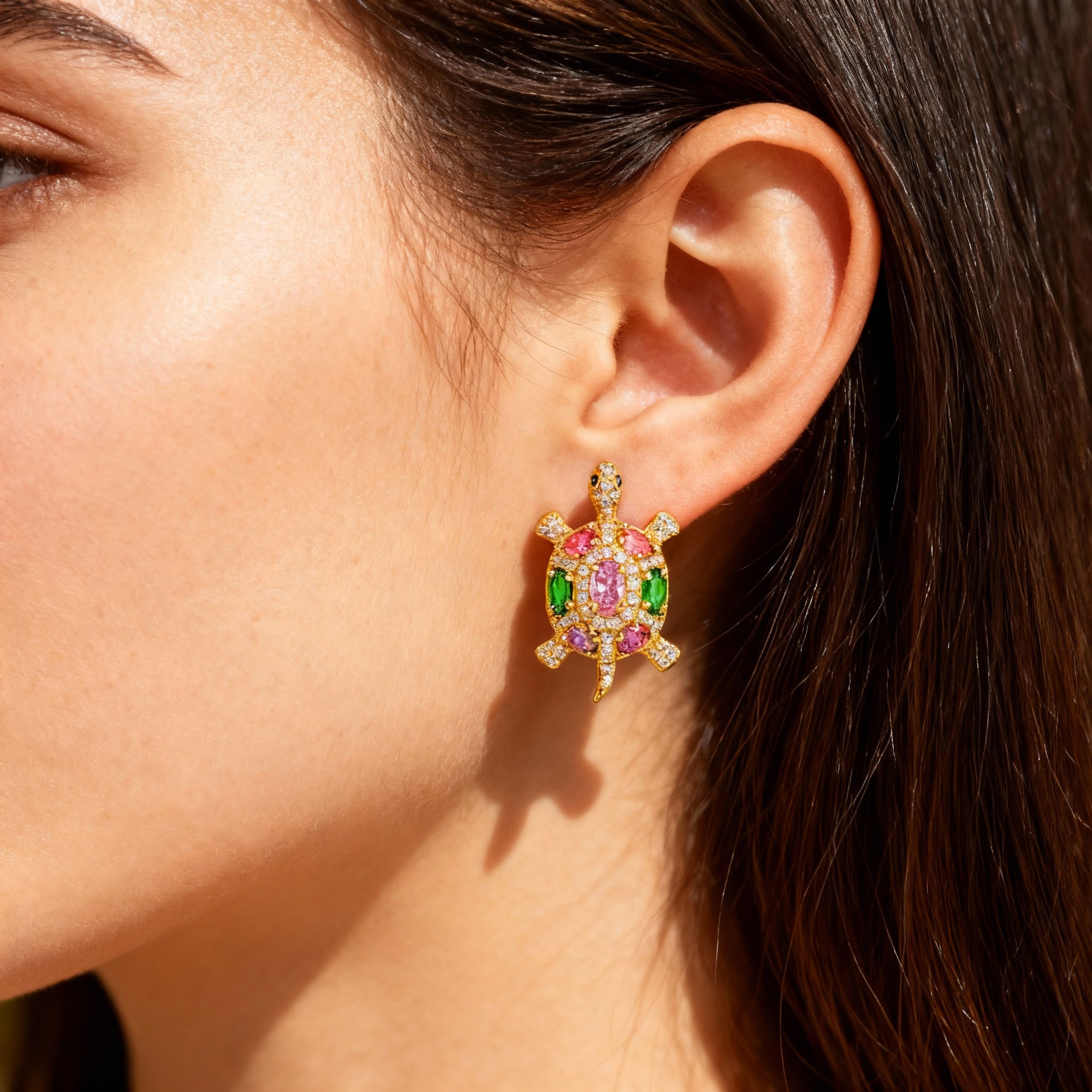 Rainbow Turtle Glam Ohrringe